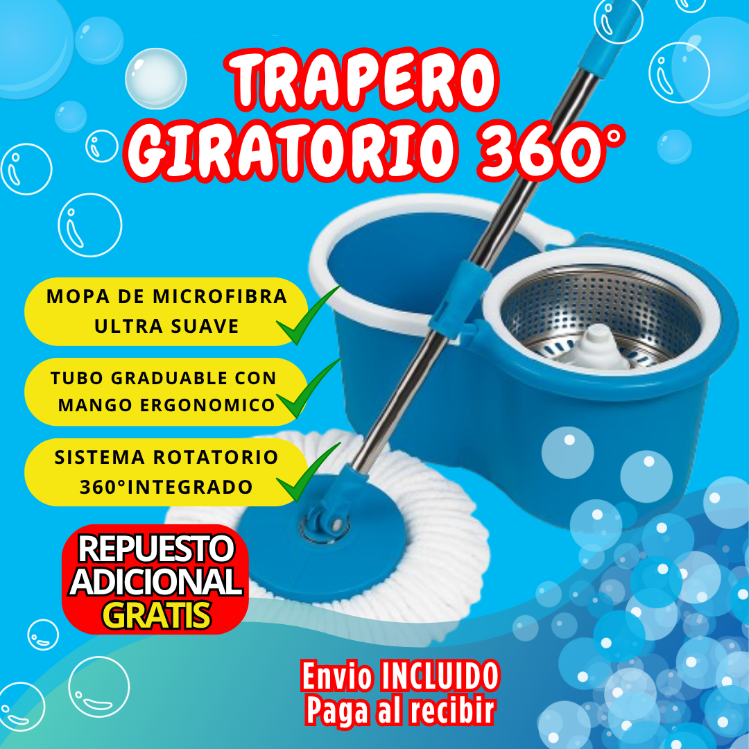 Olyssa SpinPro 360°| El trapero giratorio que limpia sin esfuerzo